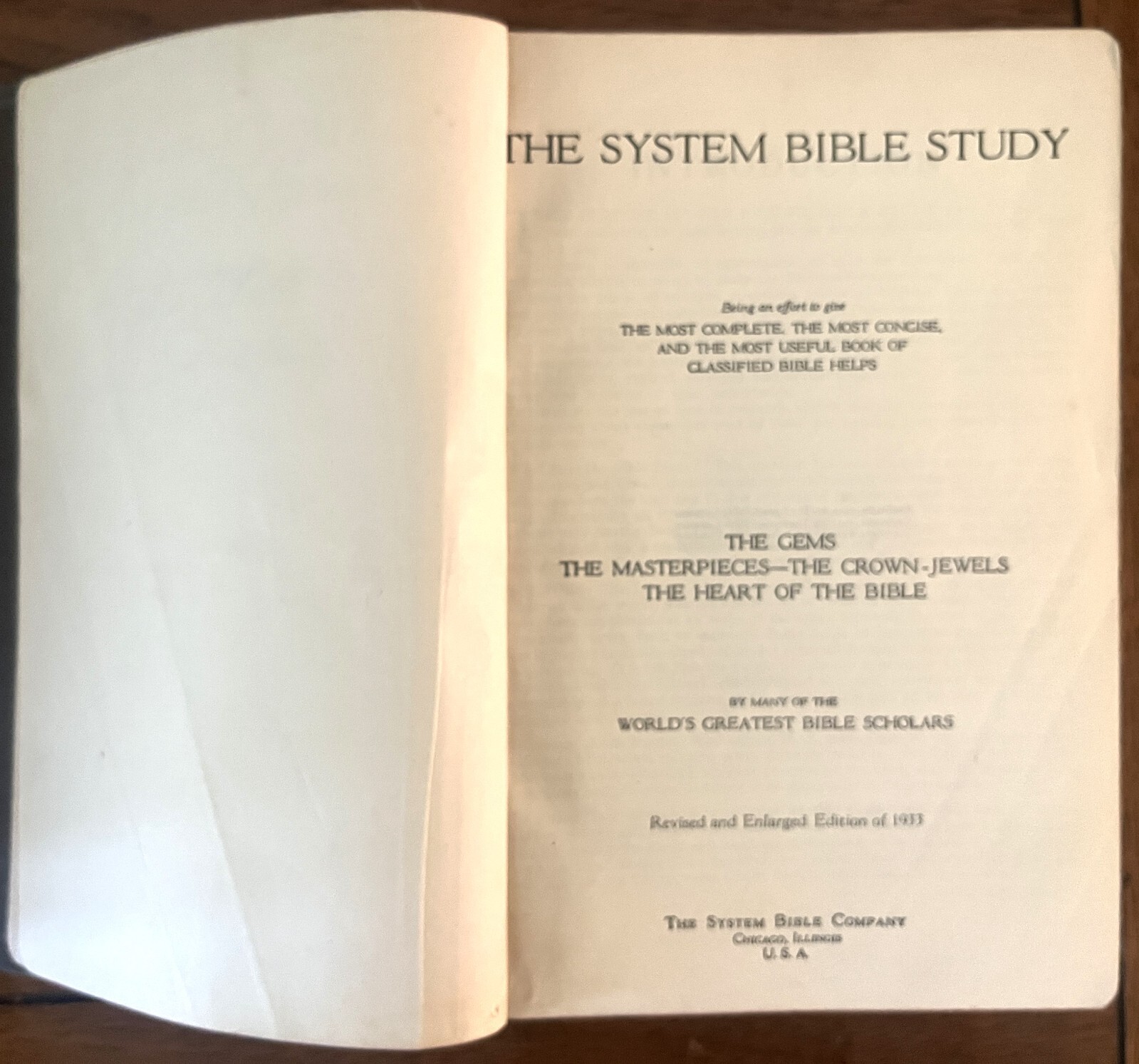 The System Bible Study 1933 Revised & Enlarged Edition VTG Bible Christian Book