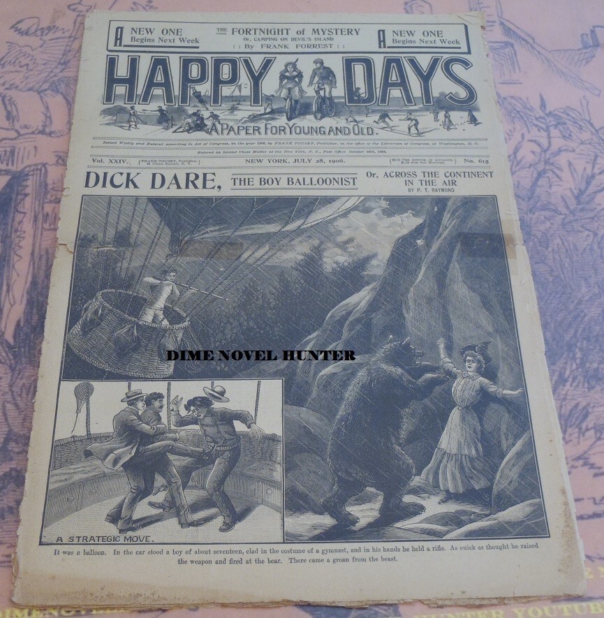 SENT TO SEA & ASSORTED STORIES FRANK TOUSEY HAPPY DAYS #894 1911 DIME NOVEL