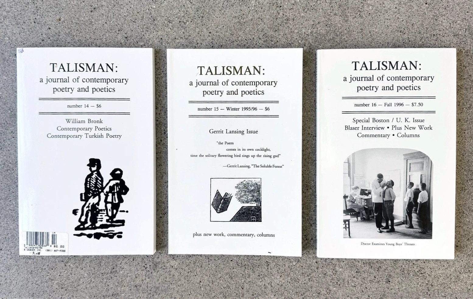 TALISMAN Journal Contemporary Poetry Poetics 3 Issue Lot 14 15 16 1995 1996