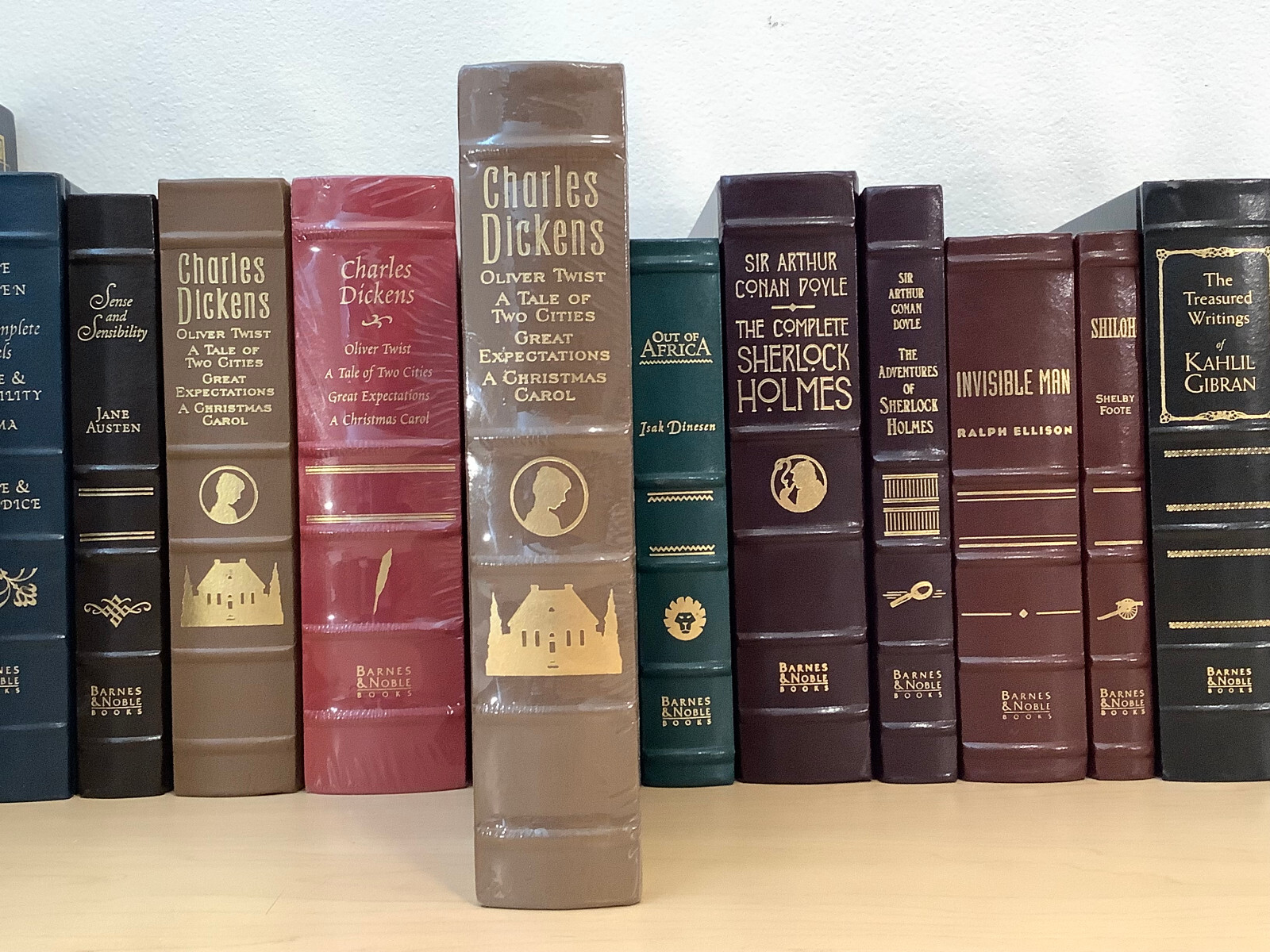 Four Novels by Charles Dickens – leather , sealed – Oliver / Christmas Carol etc