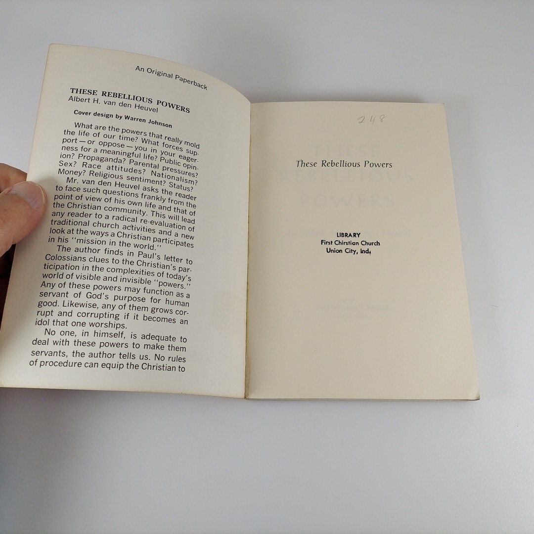 These Rebellious Powers Albert H. van den Heuvel 1965 Friendship Press PB Ex-Lib