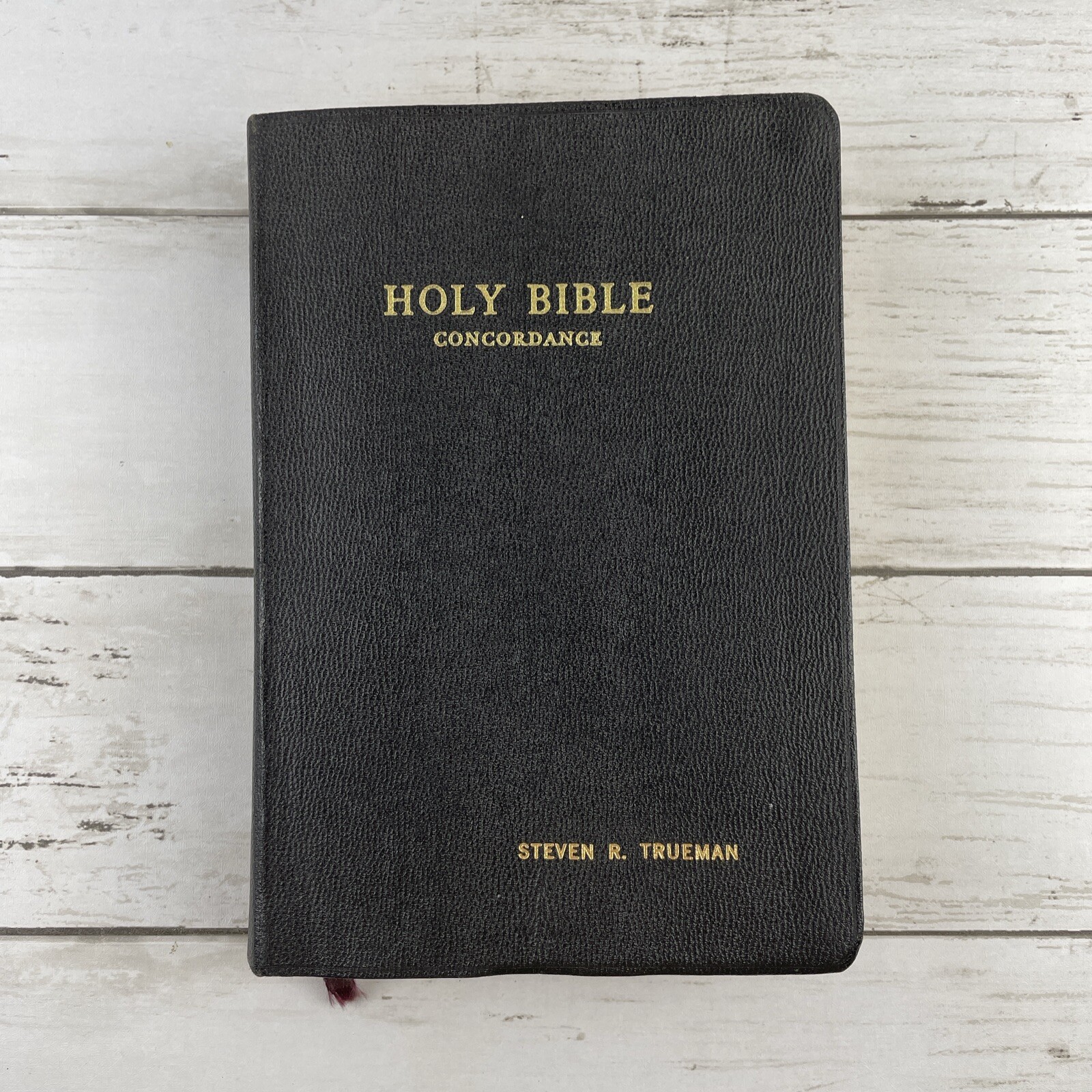 Holy Bible RSV Brevier Black Bonded Leather Vintage Illustrated 1952 Augsburg