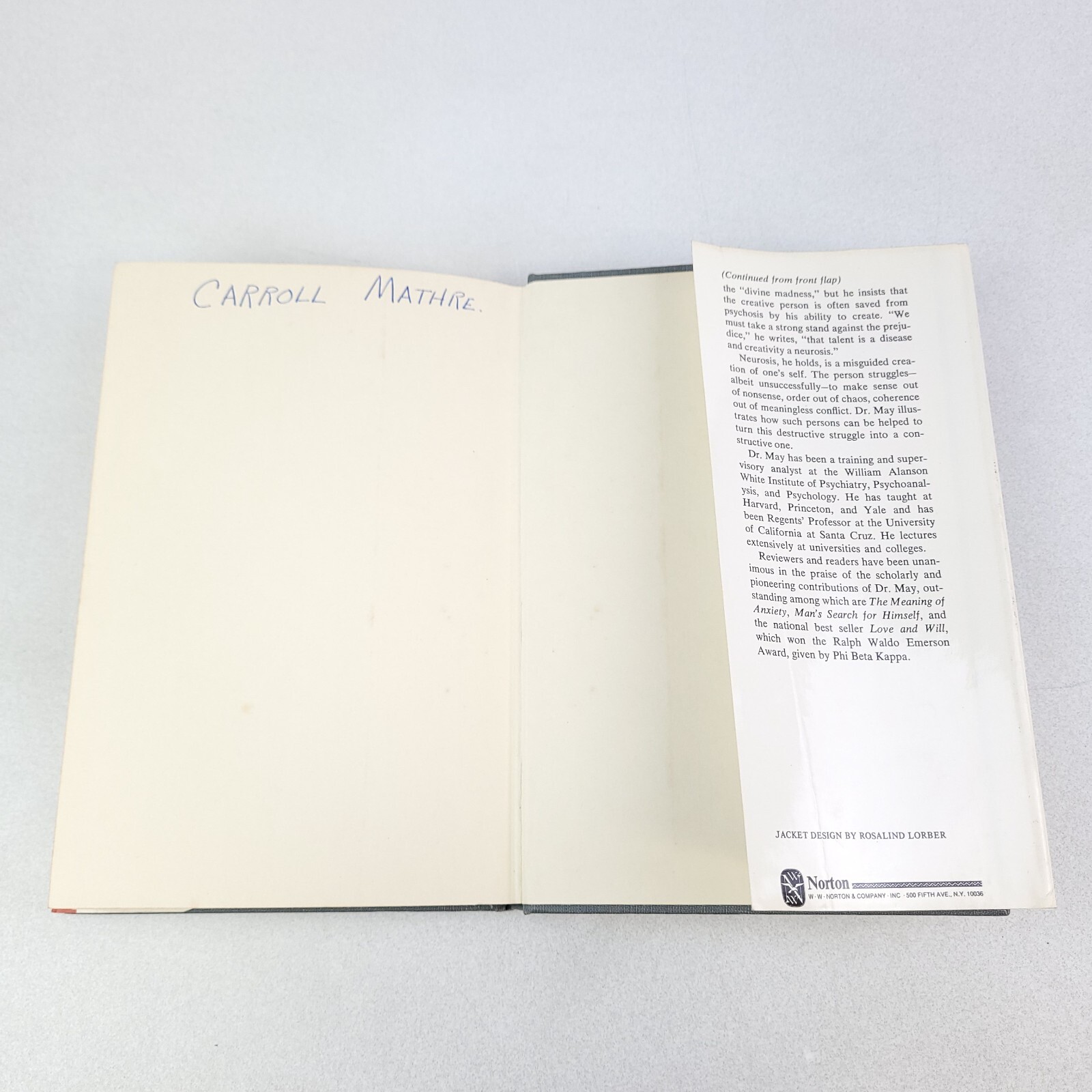 Stated 1st/1st The Courage to Create, Rollo May HC/DJ Norton W W Norton & Co.