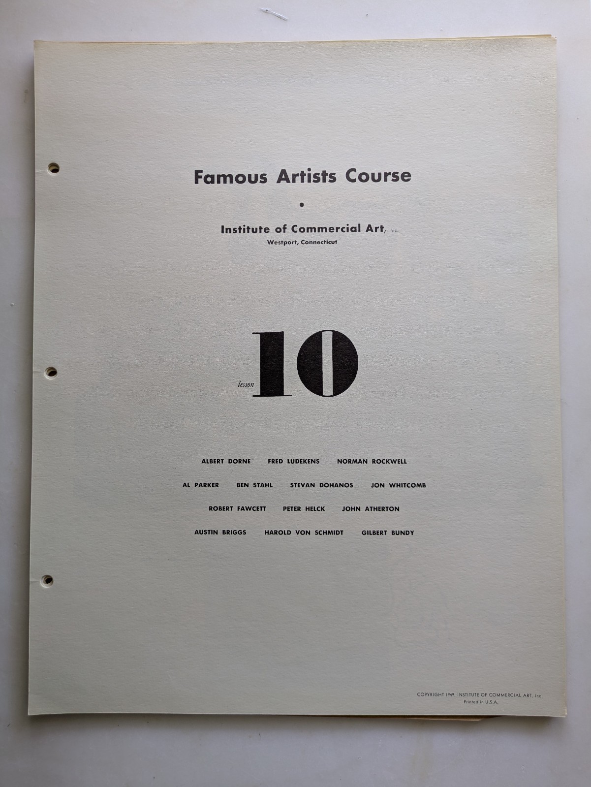 1949 Famous Artists Course Lesson 10 – 27 pages – Decent – Norman Rockwell