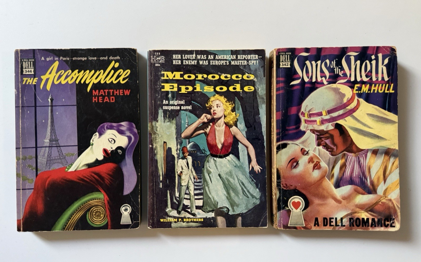 1940s-50s Vintage Paperbacks – Dell Mapback & Hillman – Pulp Mystery Romance Lot