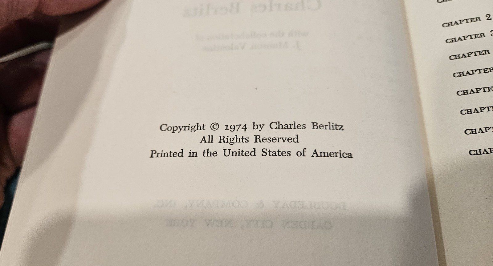 The Bermuda Triangle Charles Berlitz HCDJ 1974 Doubleday First Edition
