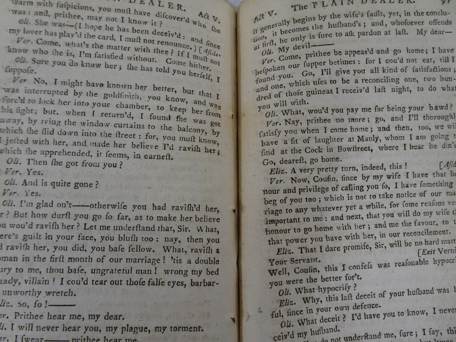 The Plain Dealer A Comedy 1768 William Wycherley N Nepecker