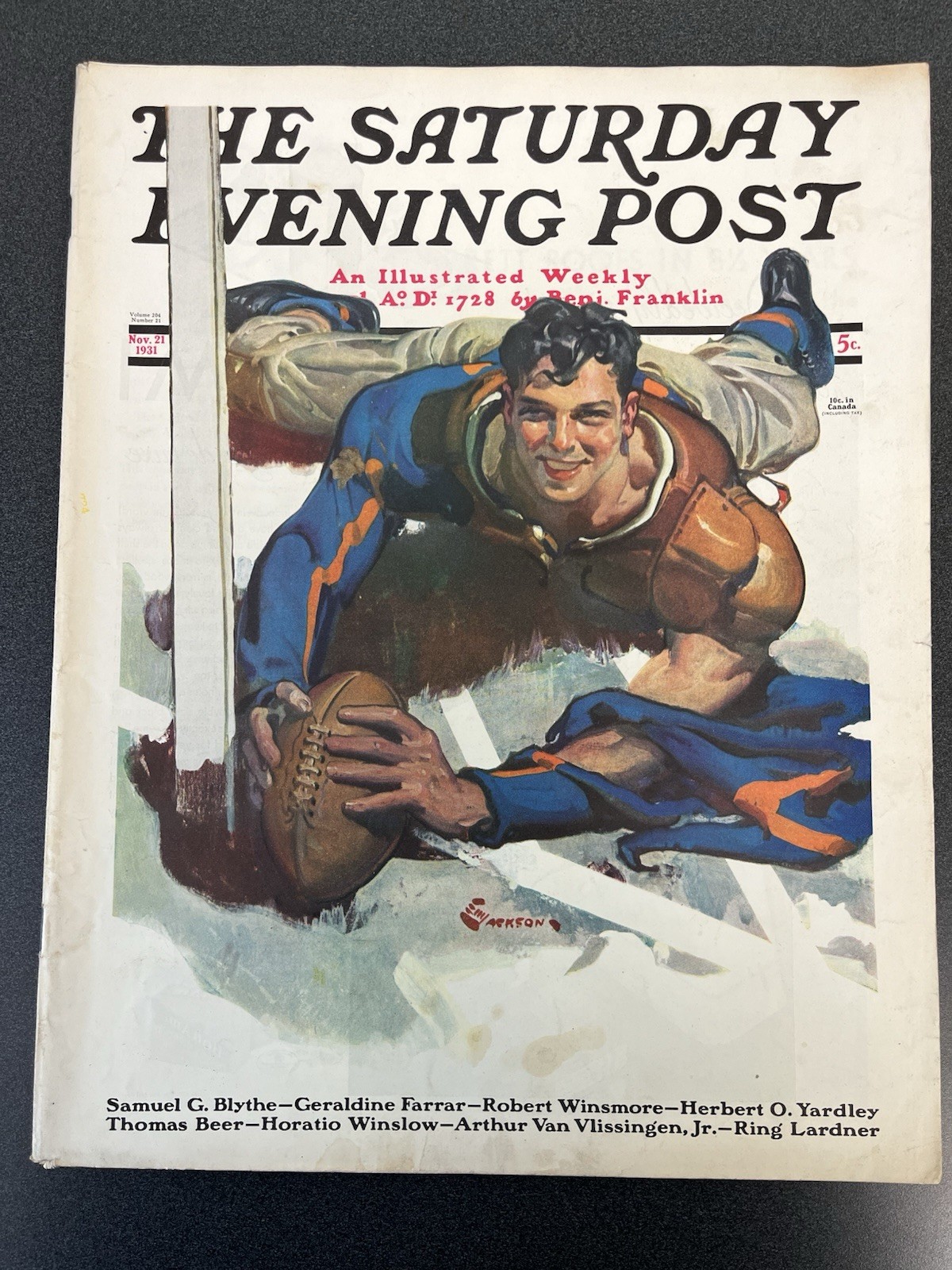 The Saturday Evening Post November 21 1931 Jackson Football Touchdown Complete