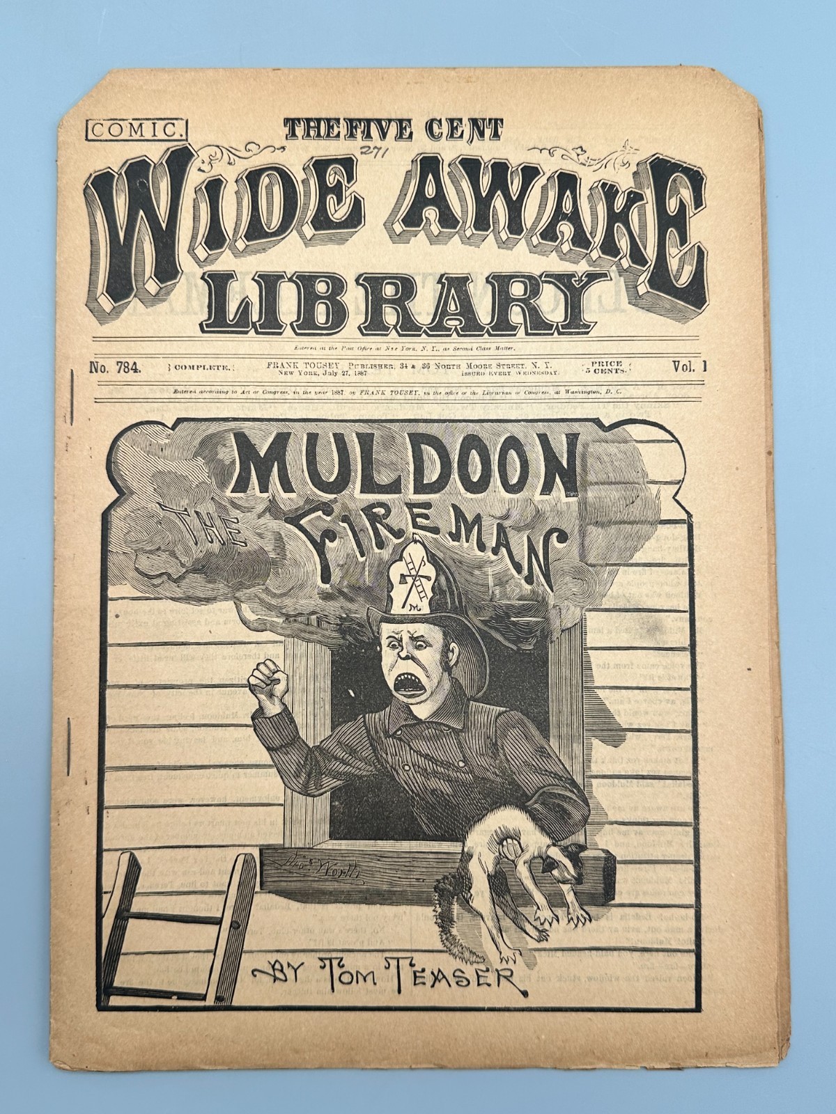 Frank Tousey’s Five Cent Wide-Awake Library #784 July 1887 Half Dime Book!
