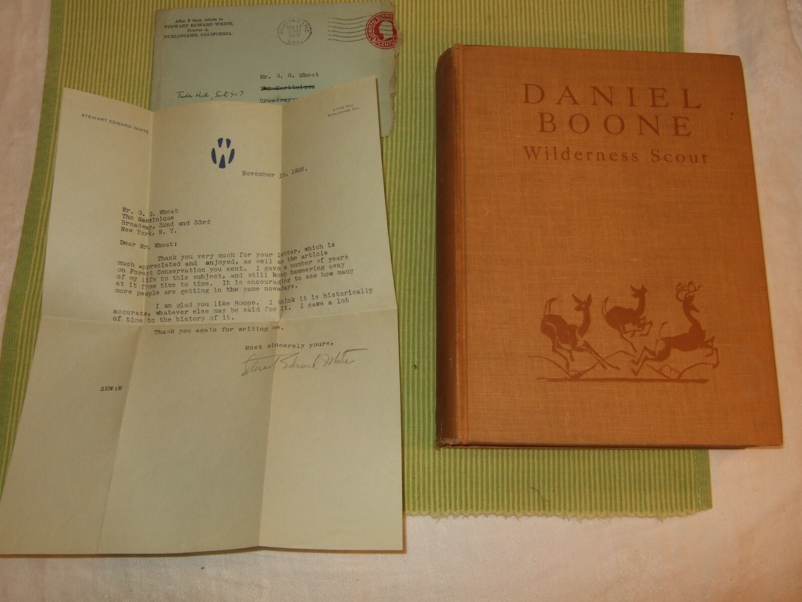 1922 Daniel Boone Wilderness Scout S. E. White Includes Autograph Letter Signed