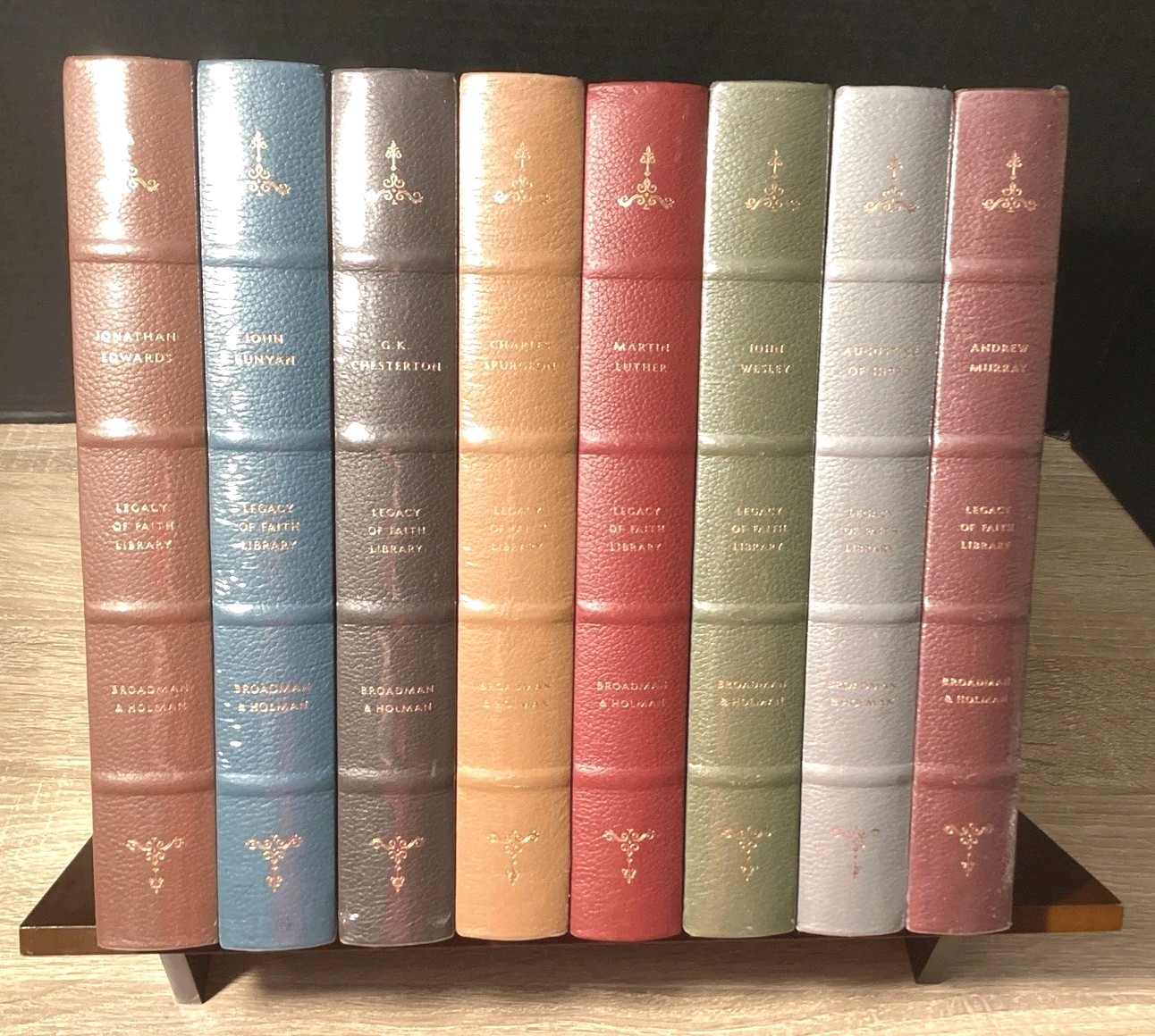 LEGACY OF FAITH LIBRARY Leather Complete 8 Volume Set and Rack Broadman Holman
