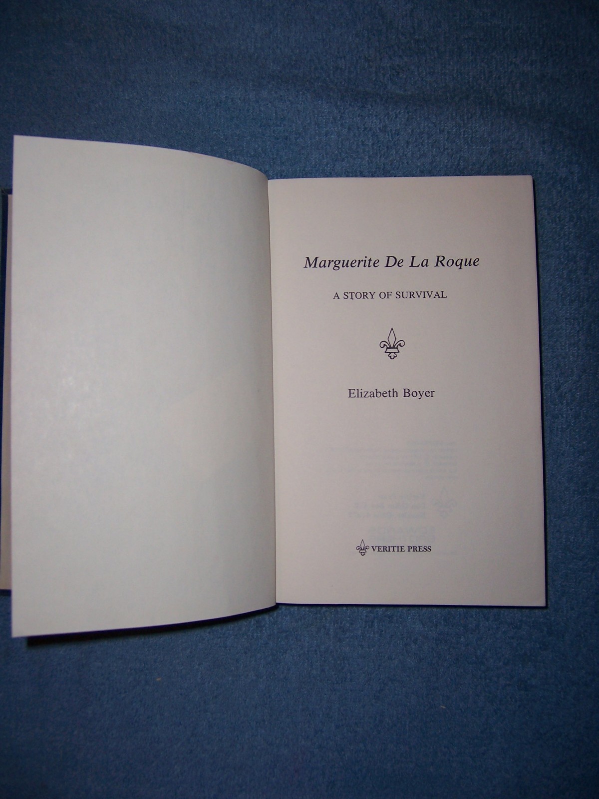MARGUERITE DE LA ROQUE by Elizabeth Boyer/1st Ed/Literature/Fiction/Drama/Signed