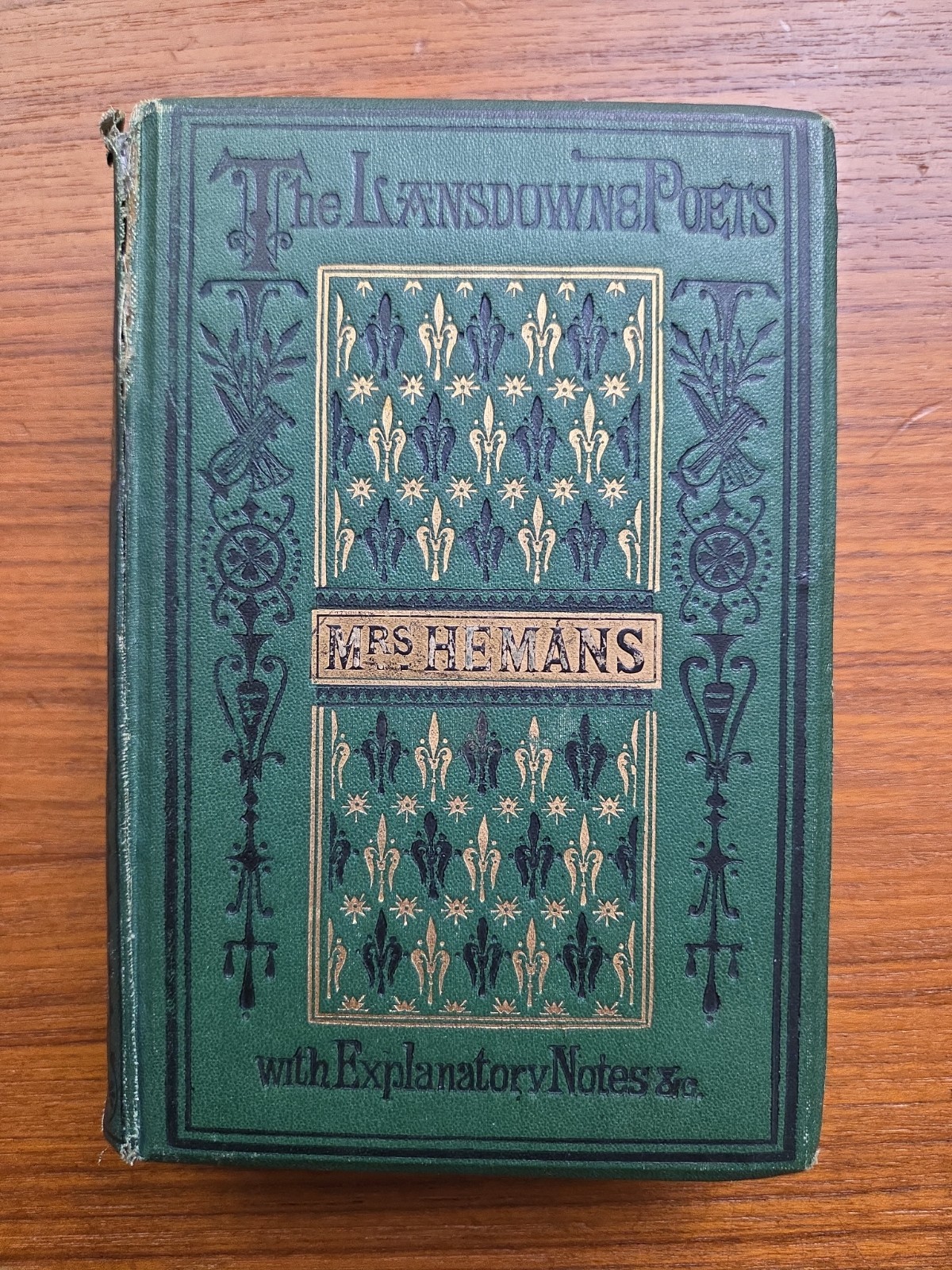 Poems by Mrs. Hemans c. 1880s Antique Victorian Illustrated HC Book