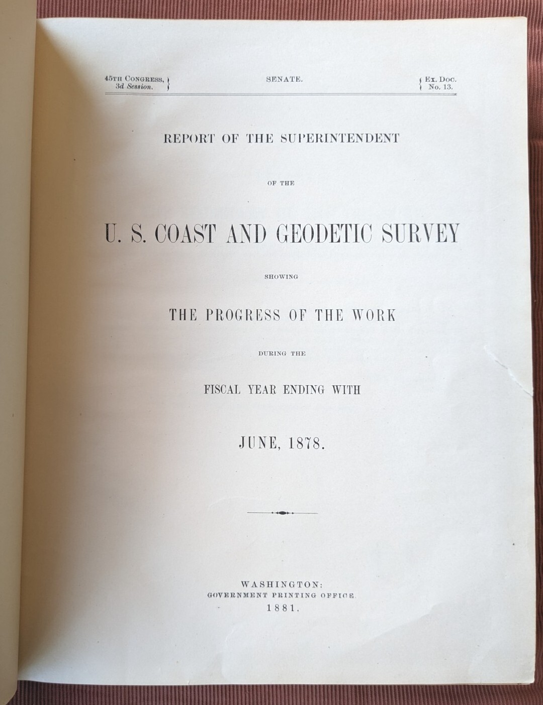 United States Coast Survey- Report of the Superintendent 1878 Printed 1881