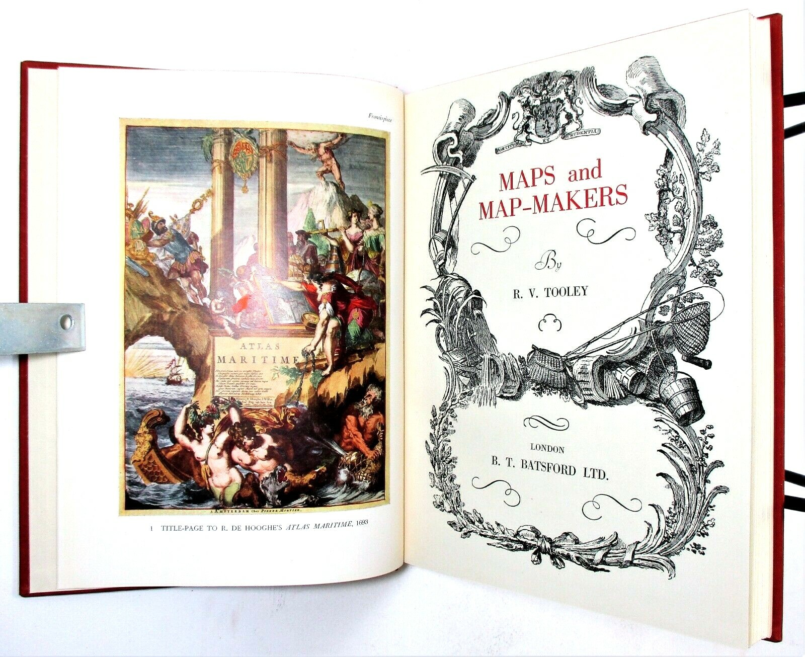 SIGNED „Maps and Map-Makers“ R.V. Tooley 2nd Ed 1952 HC DJ B T Batsford Ltd