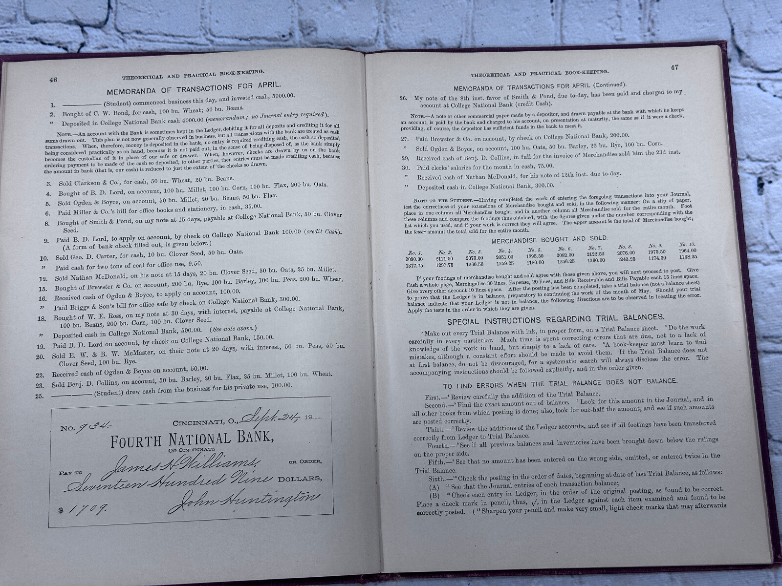 The New Theoretical and Practical Introductive Bookkeeping [Williams Rogers 1900