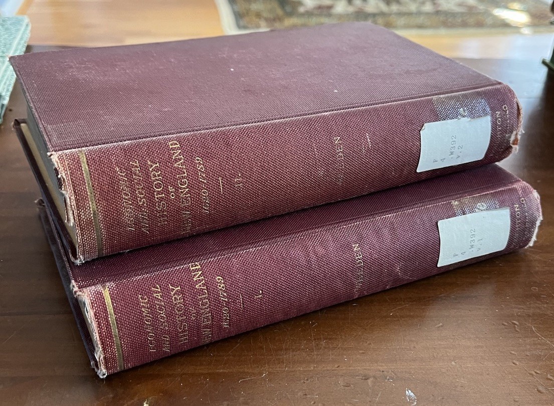 Economic & Social History of New England Vol I & II 1890 Weeden 1st Ed Set