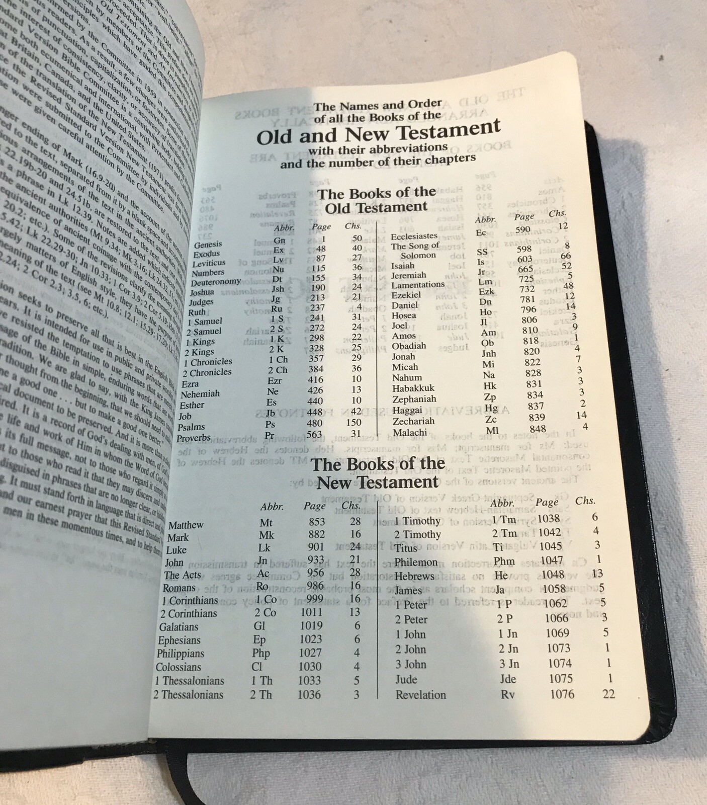 HOLY BIBLE REVISED STANDARD VERSION RSV Black Color Bonded Leather 1982 NEW