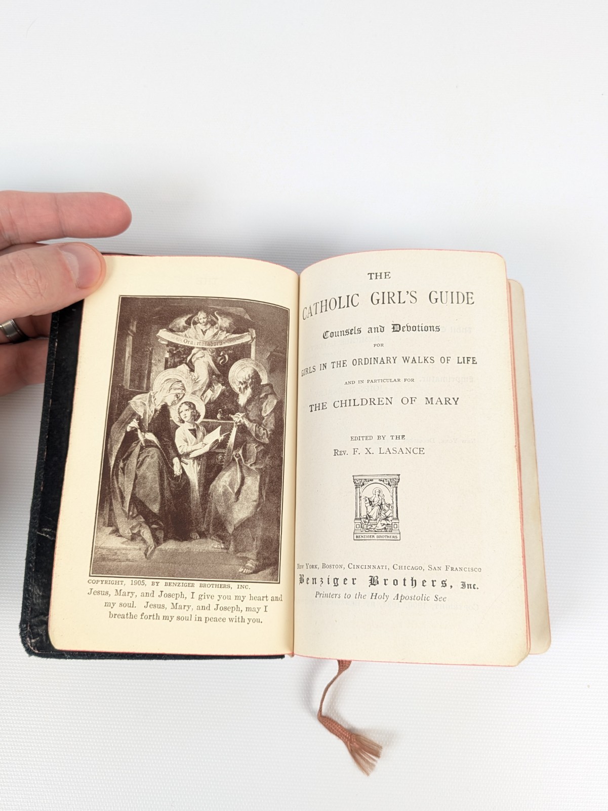 The Catholic Girl’s Guide Rev. Francis Lasance 1934 Benzinger Brothers Leather