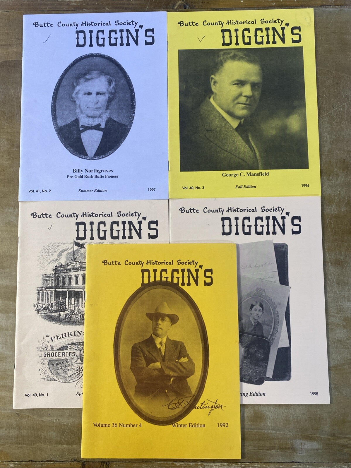 Lot of 5 Butte County Historical Society Diggins Volumes 36 39 40 41 Booklets