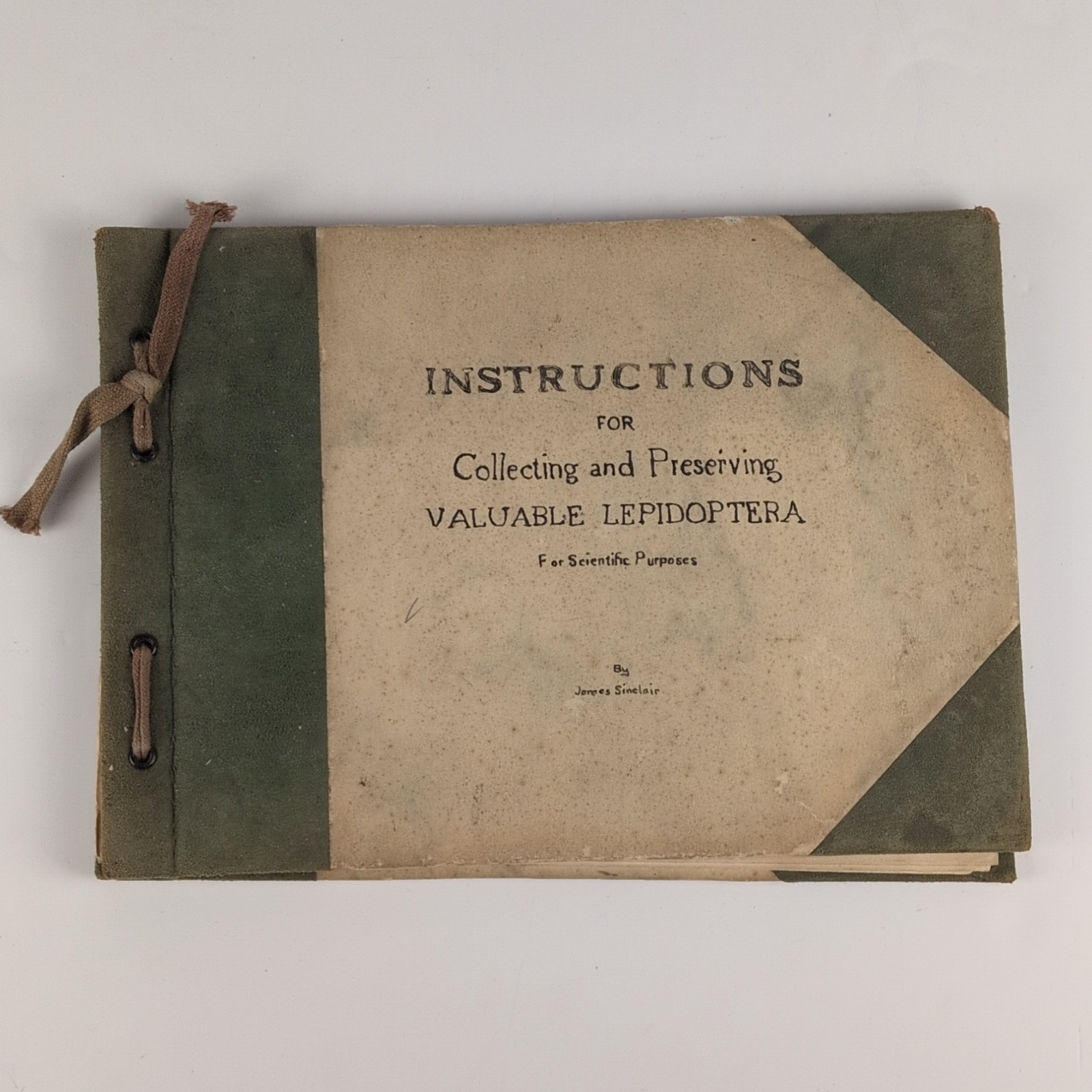 James Sinclair Instructions Collecting & Preserving Lepidoptera SC 1916 VTG