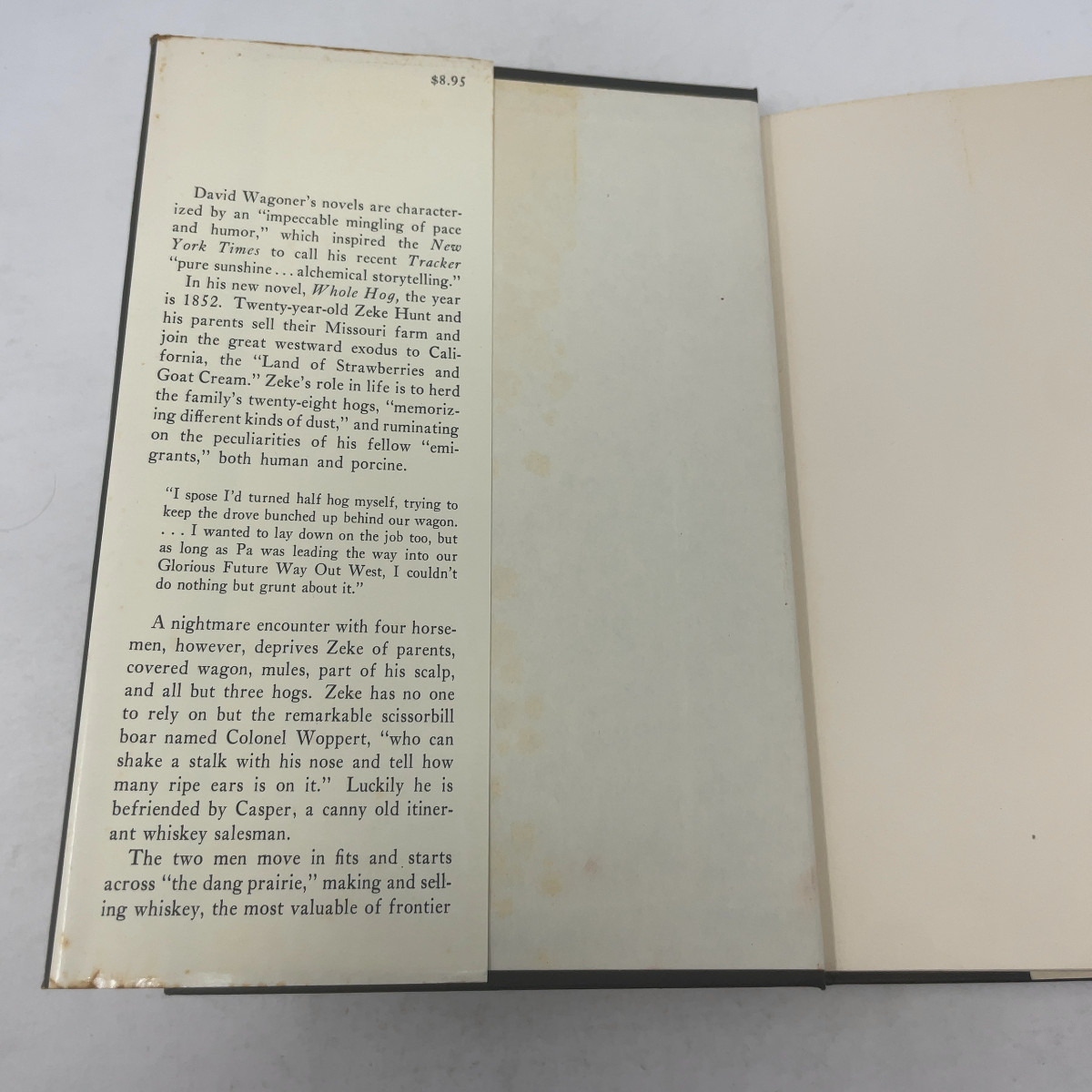 Whole Hog by David Wagoner HC First Edition Very Good 1976