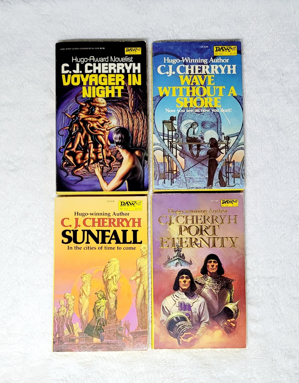 4 Vintage Daw SciFi Paperback Books Cherryh Early 1980s First Print Editions VG