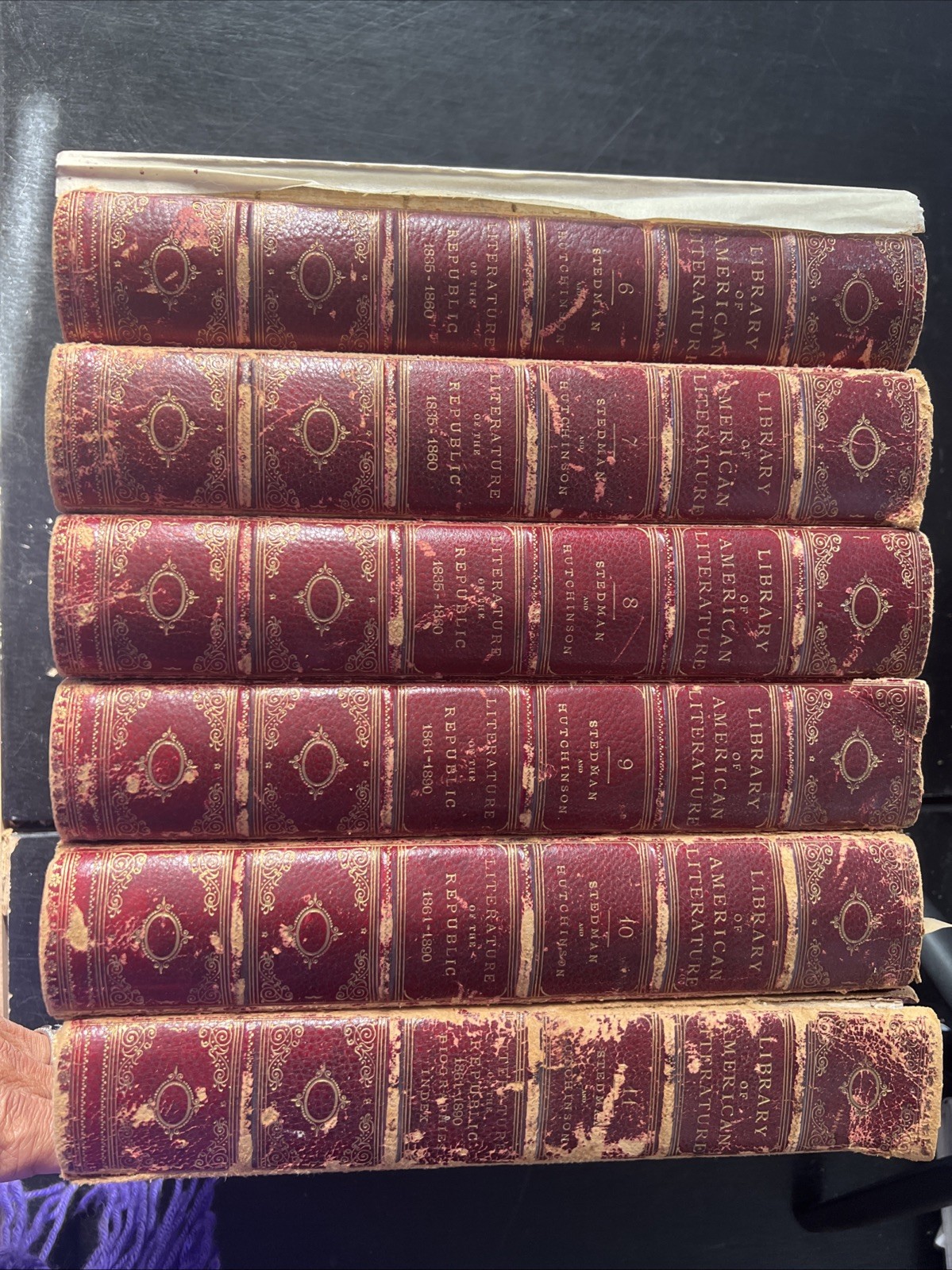 A Library of American Literature in 6 Volumes Stedman & Hutchinson 1891