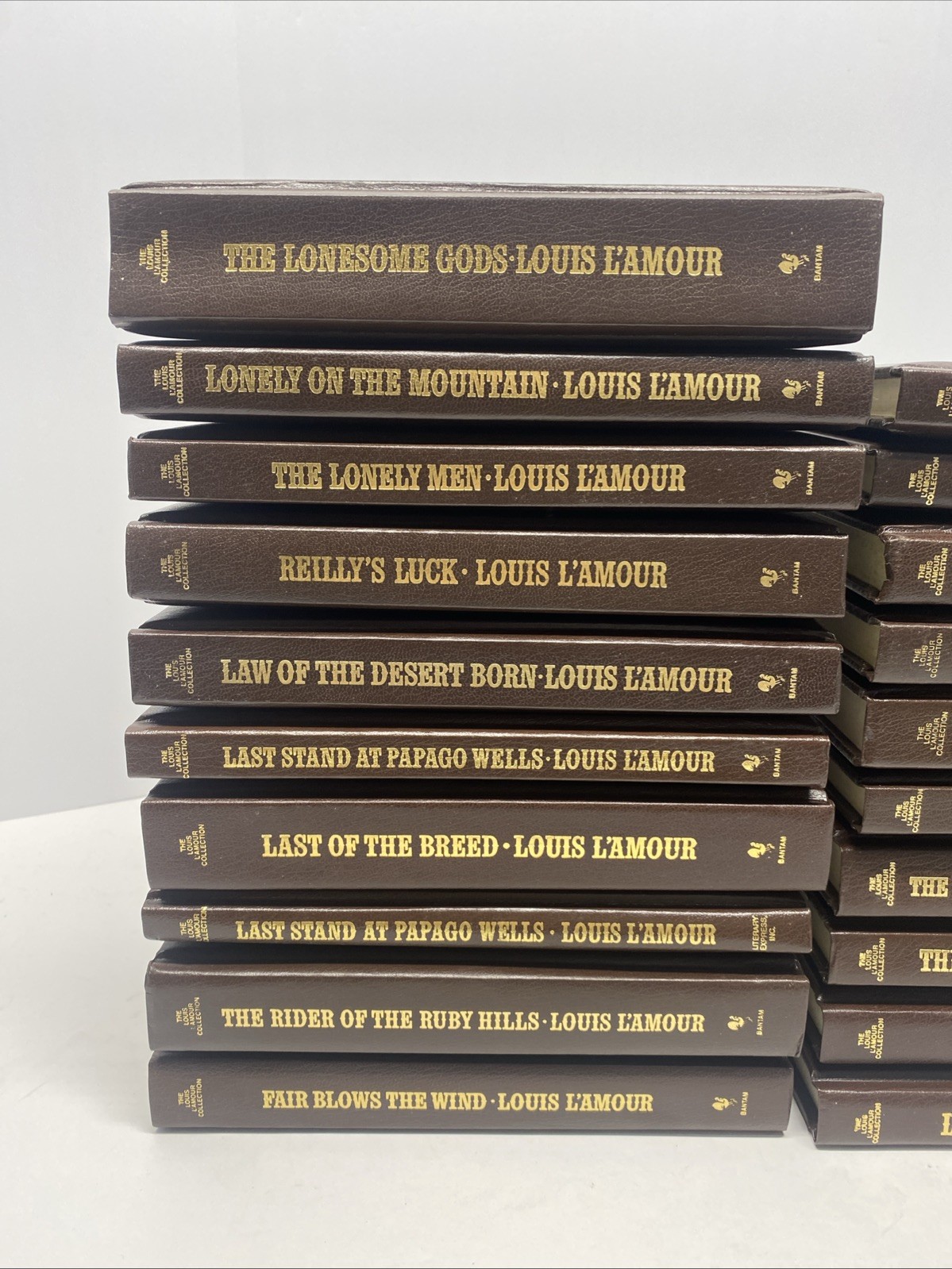 VTG Lot of 20 Louis L’Amour Leatherette Books Collection Bantam 20 Volumes