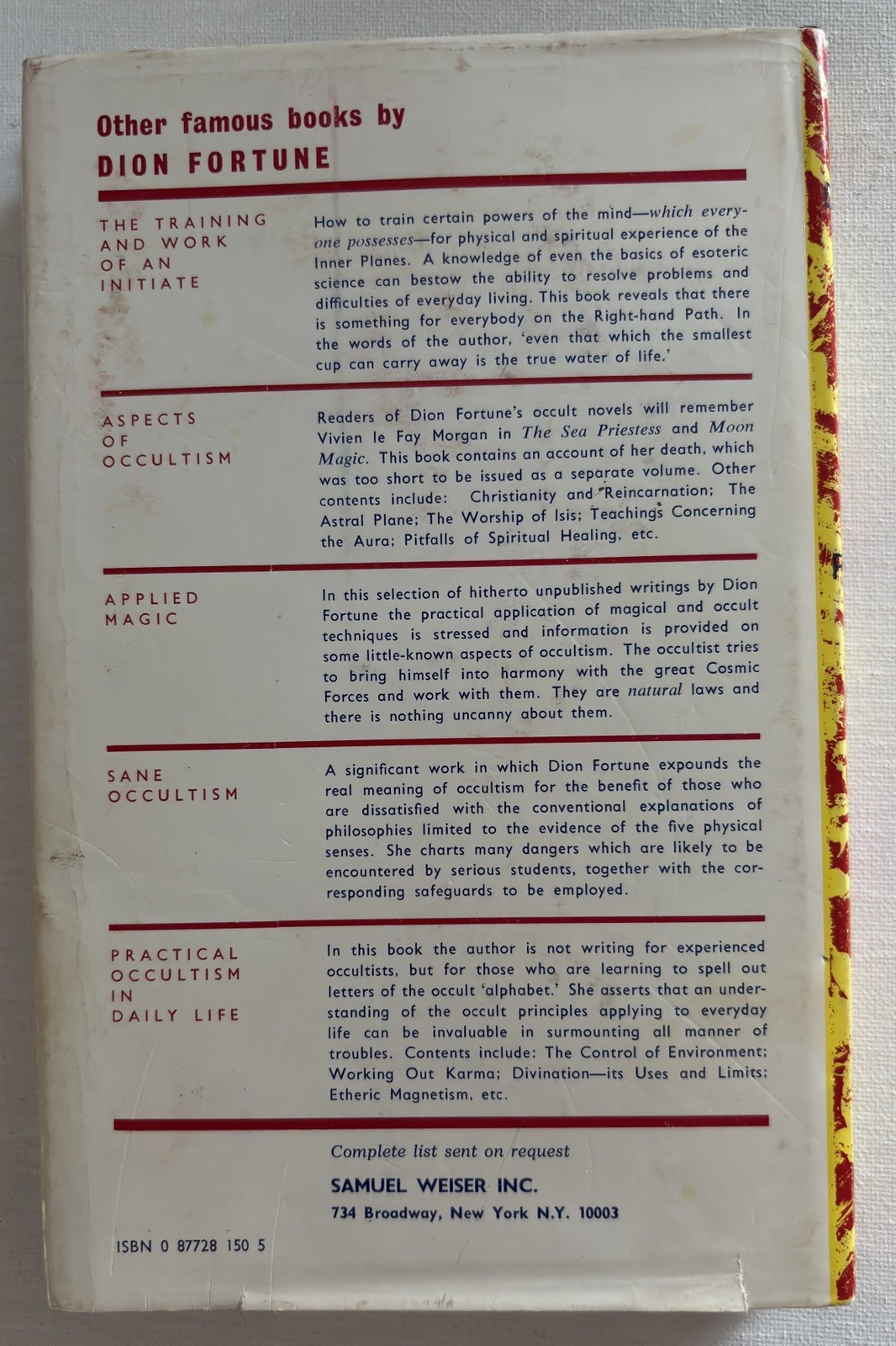 Psychic Self Defense By Dion Fortune Hardcover 1971