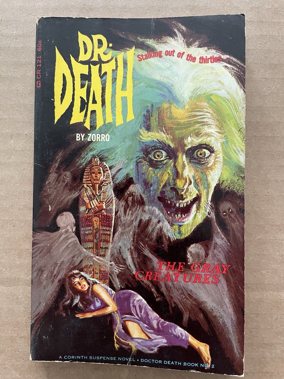 Vintage 1966 DR DOCTOR DEATH Gray Creatures Corinth PB Book ZORRO