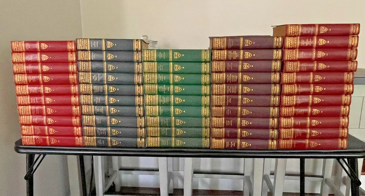 HARVARD CLASSIC FIVE FOOT SHELF OF BOOKS RAINBOW SET 50 BOOKS (missing #30) 1937