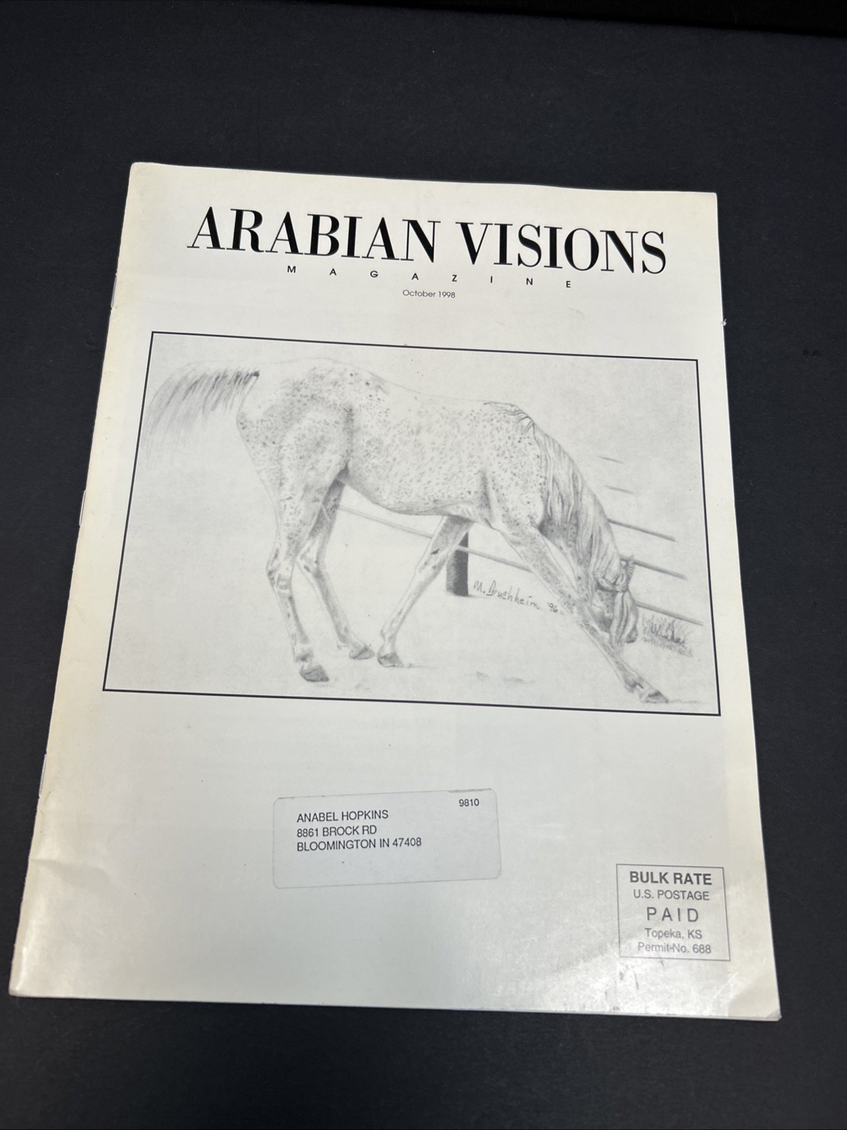Arabian Visions Magazine Horse October 1998 Vintage