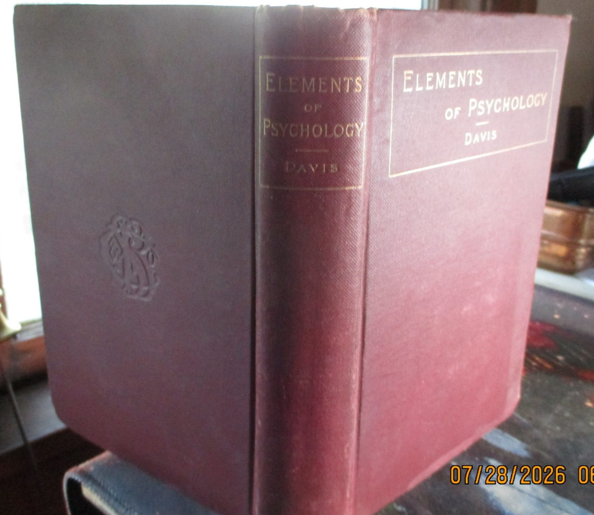 Elements of Psychology by Noah Davis (1st Edition later printing 1895)