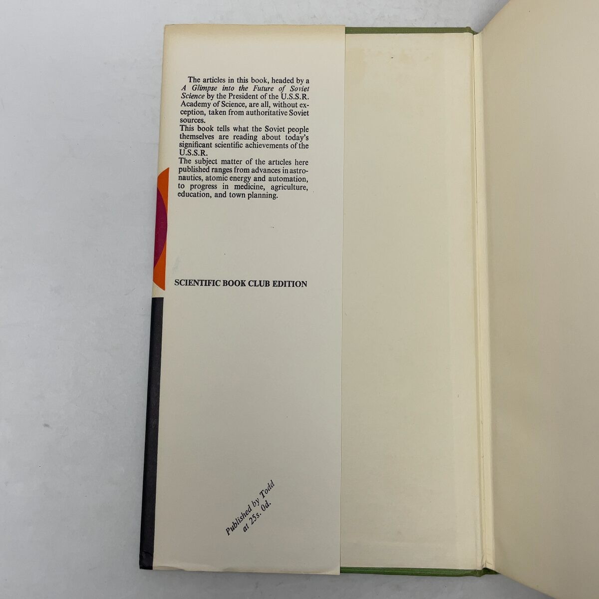 Recent Advances in Soviet Science by A. W. Haslett HC Book Club Very Good 1961