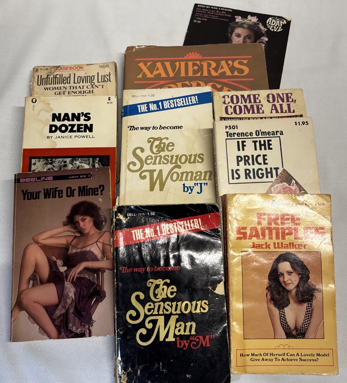 VTG 1970s Sensual Erotica Smut Fantasy Paperback Book Lot (9) Nans Dozen & More