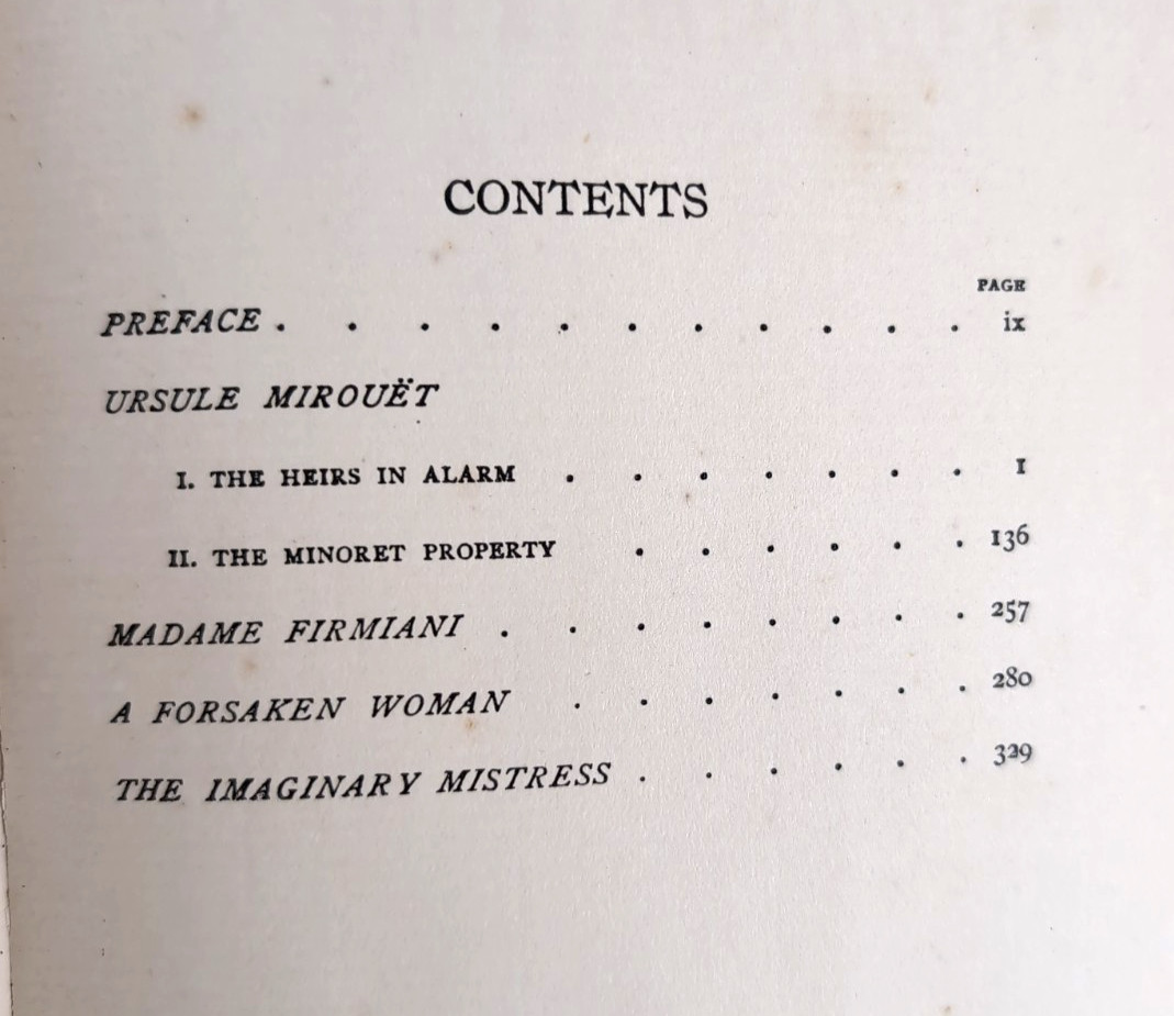 1898 The Novels of Balzac: Ursule Mirouet and Other Stories – HC Library Edition