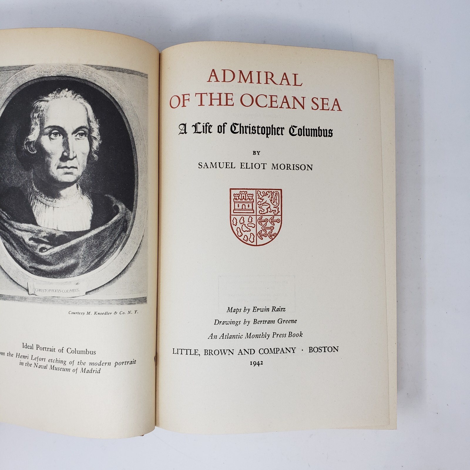 Admiral of the Ocean Sea by Samuel Eliot Morison (1st Ed, 1942, Illus., HC, DJ)