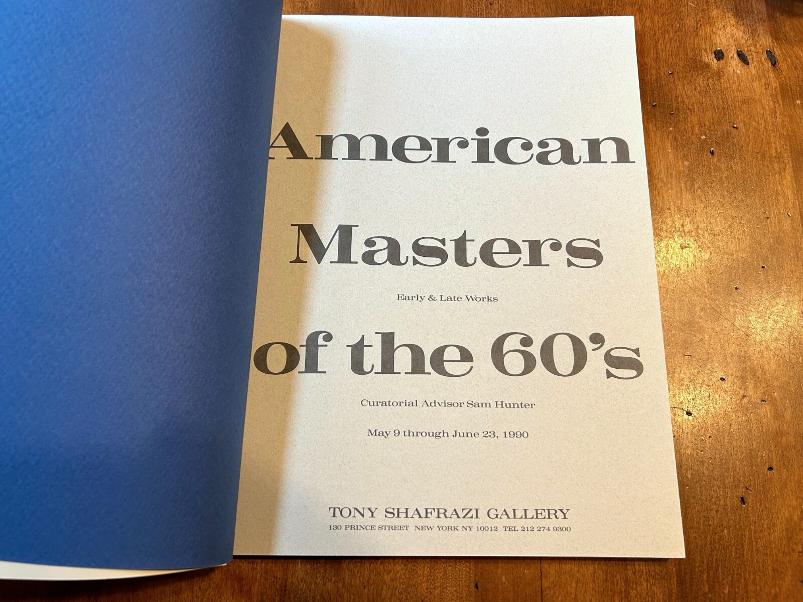 Tony Shafrazi Gallery American Masters of the 60’s 1990 Softcover
