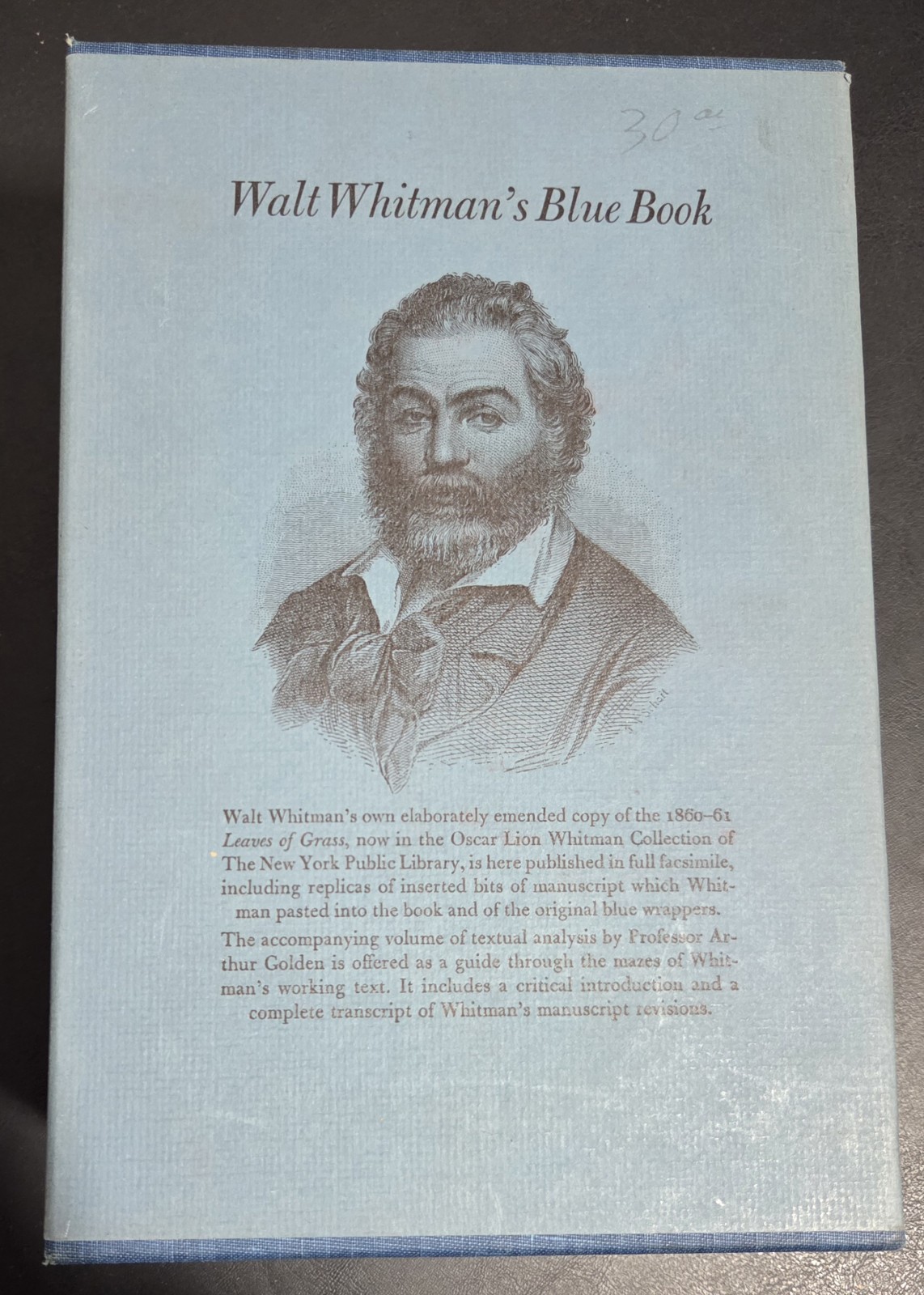 Walt Whitman’s Blue Book The New York Public Library 1968