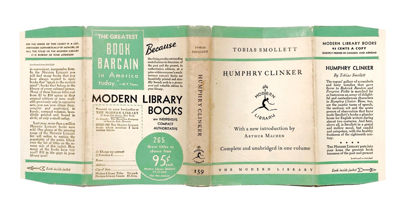 Humphry Clinker Modern Library #159 COMPLETE DUST JACKET HCDJ