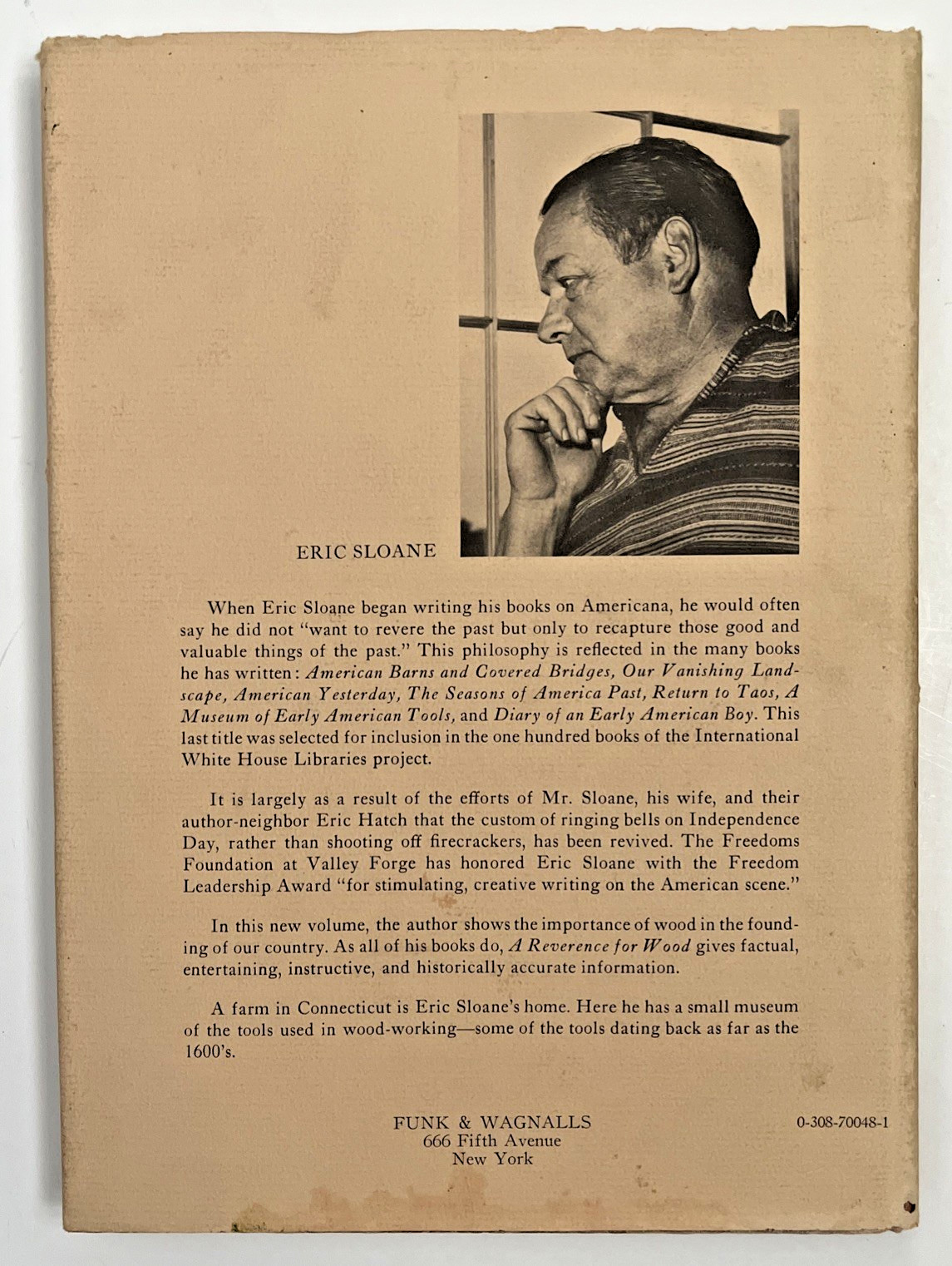 Signed Reverence for Wood Eric Sloane First Ed 1965 HCWDJ Dust Jacket Book Illus