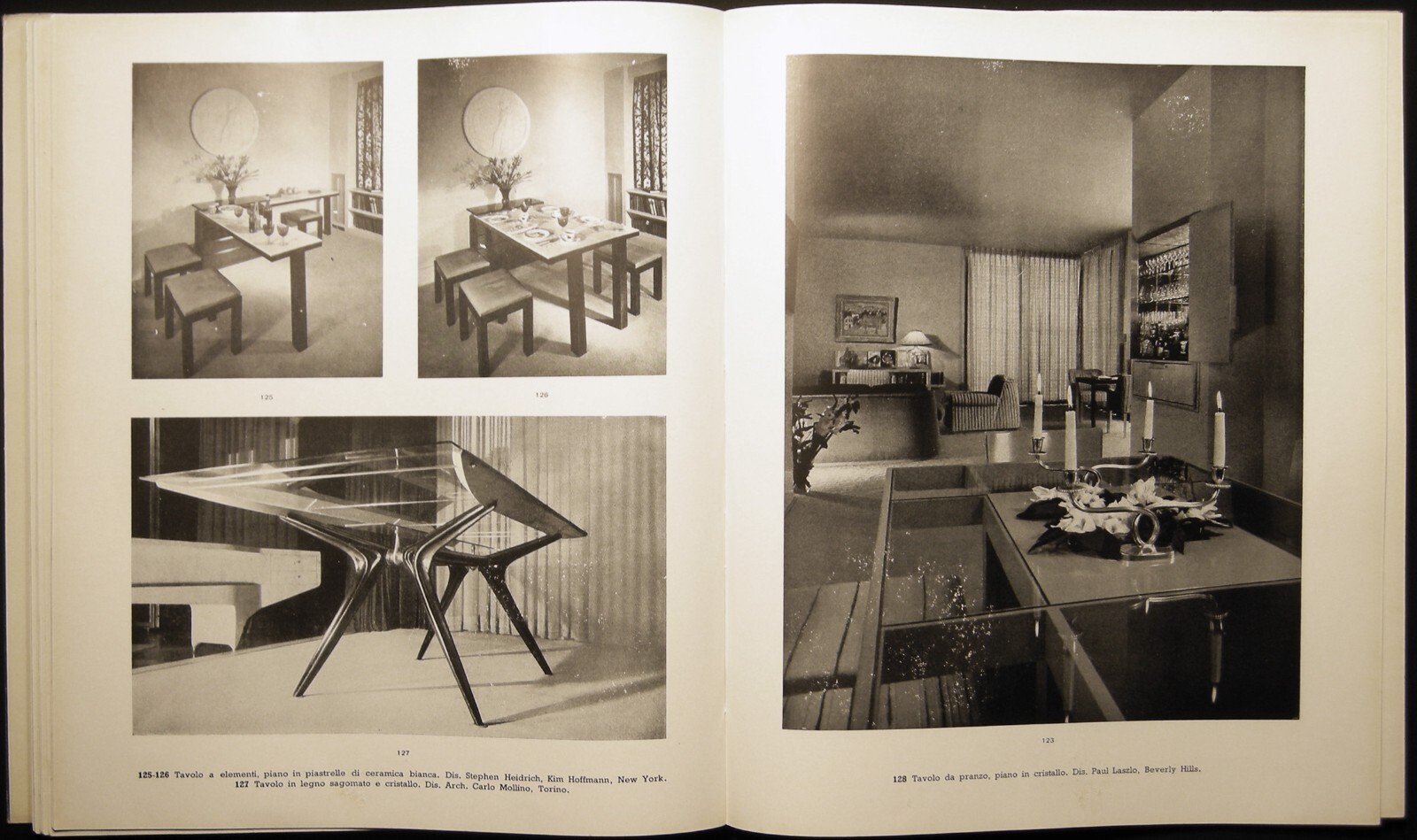 1957 ROBERTO ALOI MODERN DESIGN TABLES TAVOLI CARRELLI ITALIAN INTERIOR MID-MOD