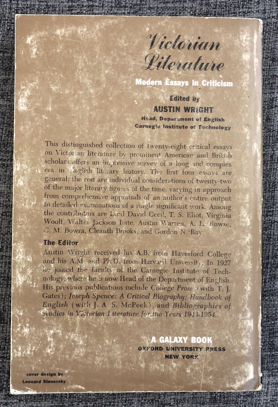 Victorian Literature (Austin Wright (Ed.) – 1961)
