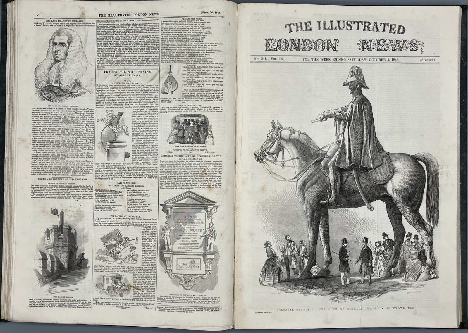 The Illustrated London News 1846 Vol 9 Jul-Dec Kaffir War Wellington Statue