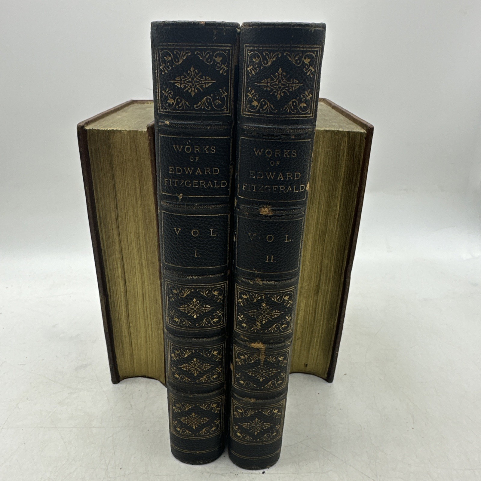 Works of Edward Fitzgerald Vol I & II Leather Edition 1887 (30-8)