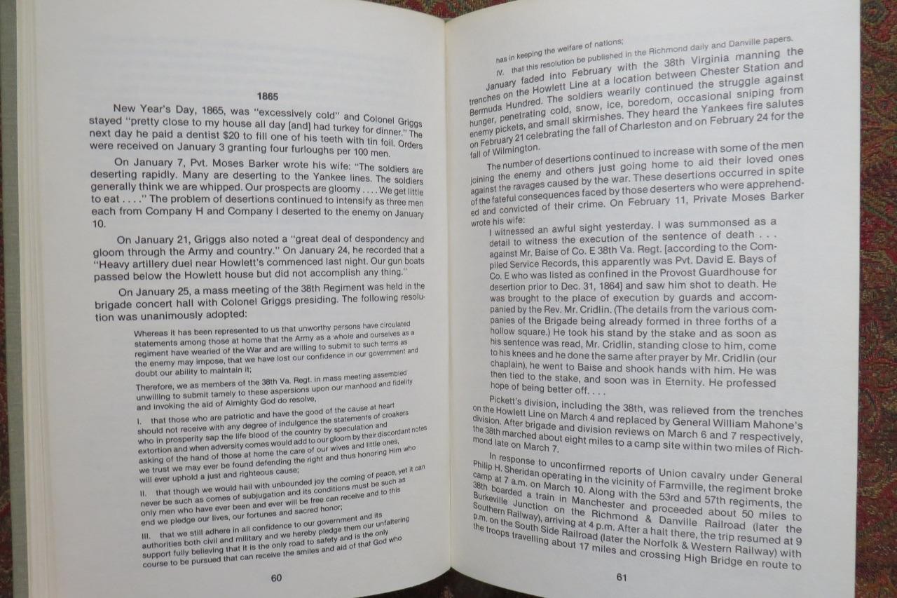 38th VIRGINIA INFANTRY – SIGNED FIRST EDITION – ONLY 1000 PRINTED – CIVIL WAR