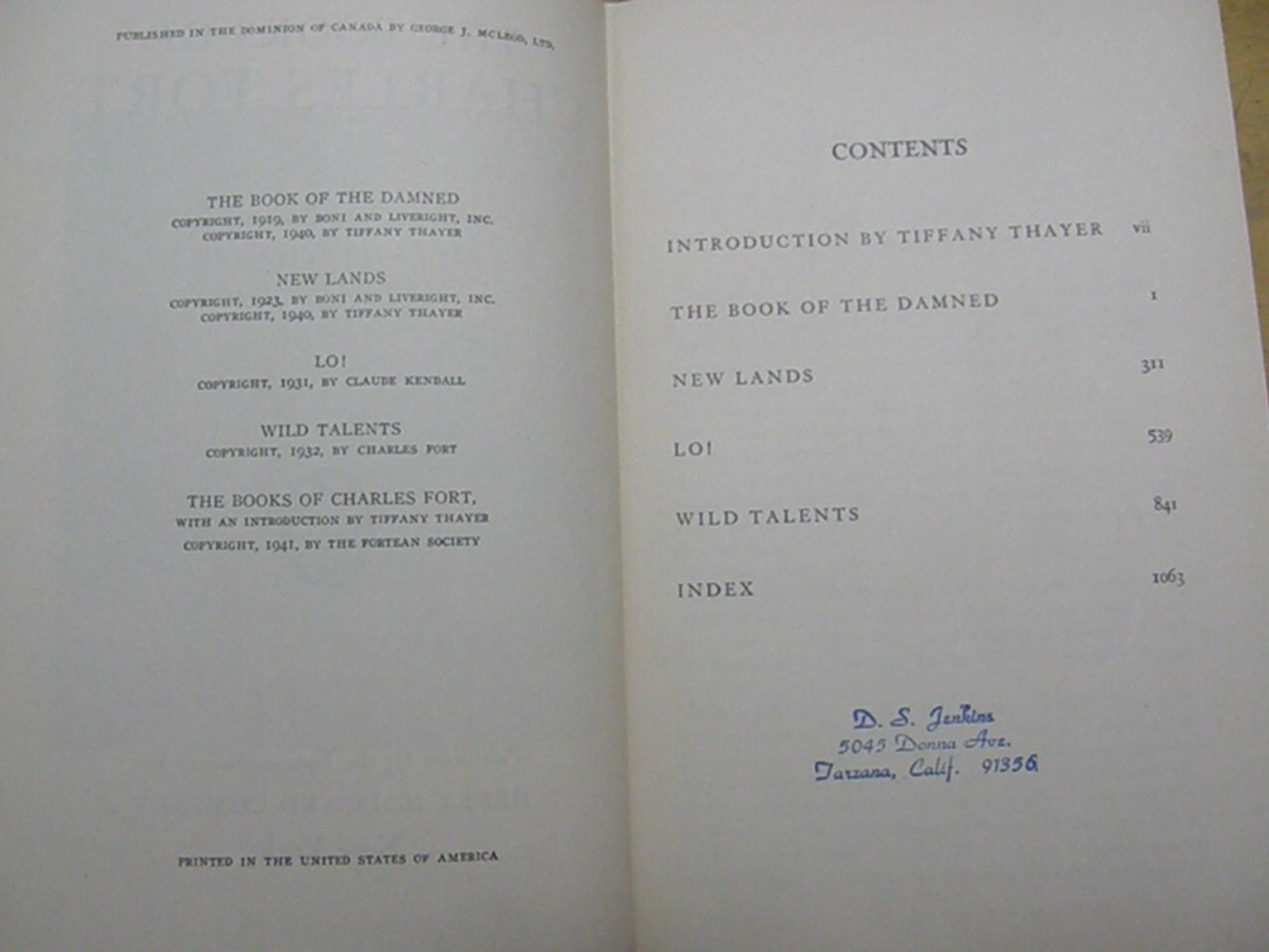 The Books of Charles Fort – OCCULT FISHFALL UNEXPLAINED POLTERGEIST MYSTERY 1ST