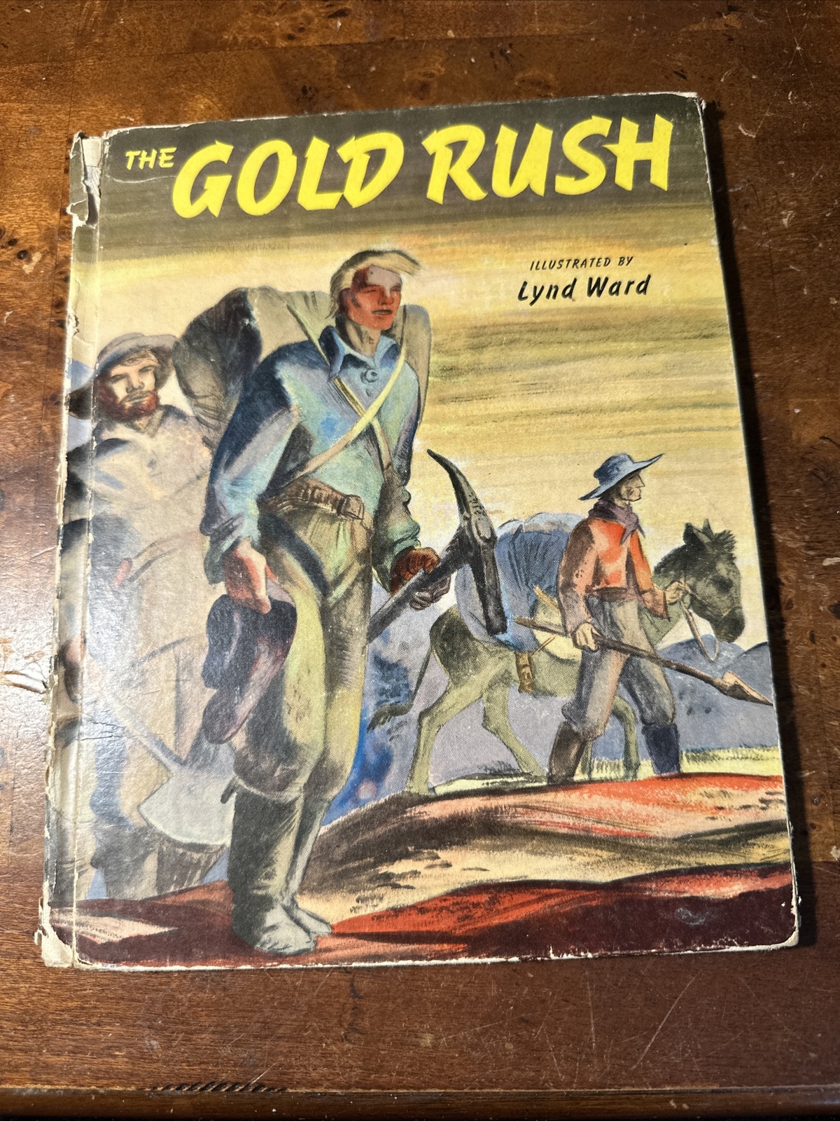VG 1944 Hardcover in a DJ First Edition The Gold Rush Lynd Ward May McNeer