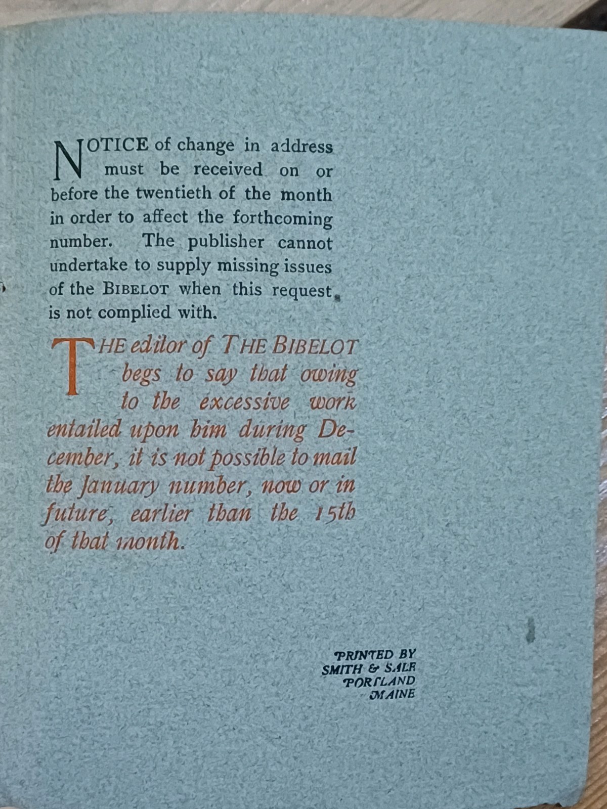 The Bibelot Vol. VIII, No.1, January 1902, Thomas B. Mosher, London Voluntaries